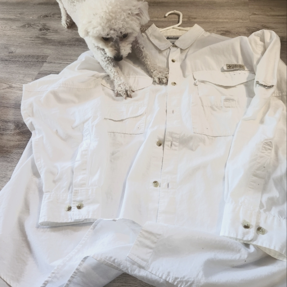 Mend XL White Columbia long sleeve(roll up) shirt
